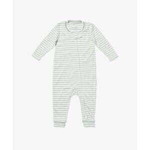 NEW OSO & ME kid's ziggy zip mini stripe romper in dusty seafoam
